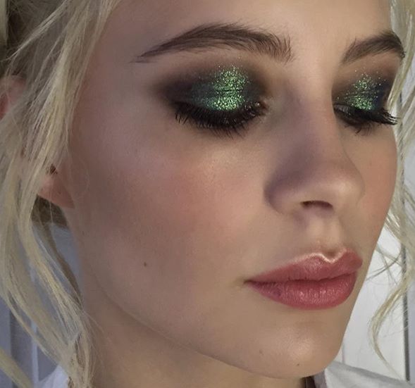 makeup di natale glitter verde